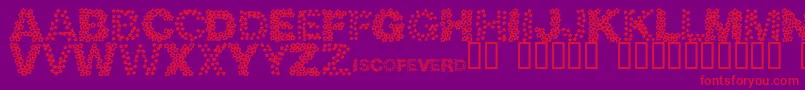 Discotech Font – Red Fonts on Purple Background