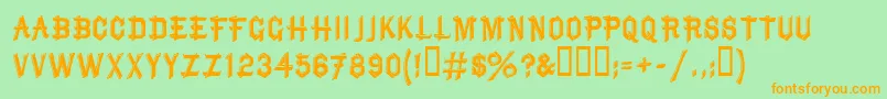 BruceMikita Font – Orange Fonts on Green Background