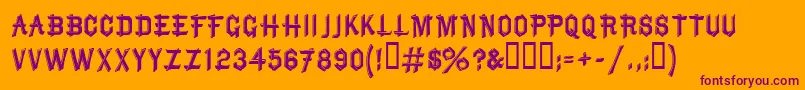 BruceMikita Font – Purple Fonts on Orange Background