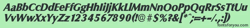 ColumbiaserialHeavyItalic Font – Black Fonts on Green Background