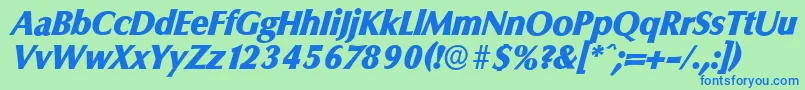 fuente ColumbiaserialHeavyItalic – Fuentes Azules Sobre Fondo Verde