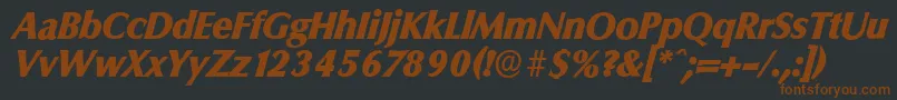 ColumbiaserialHeavyItalic-fontti – ruskeat fontit mustalla taustalla