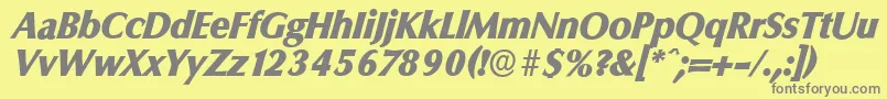 Saiba mais sobre a fonte ColumbiaserialHeavyItalic Fonte ColumbiaserialHeavyItalic – fontes cinzas em um fundo amarelo