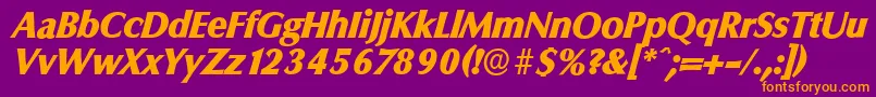 ColumbiaserialHeavyItalic Font – Orange Fonts on Purple Background