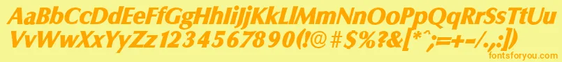 ColumbiaserialHeavyItalic Font – Orange Fonts on Yellow Background