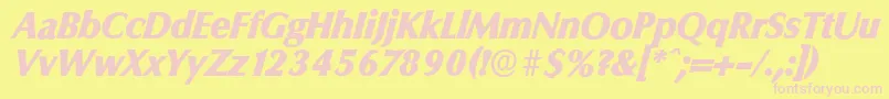 ColumbiaserialHeavyItalic Font – Pink Fonts on Yellow Background