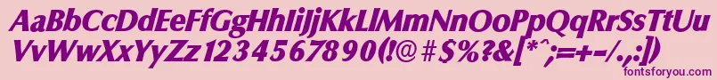 ColumbiaserialHeavyItalic Font – Purple Fonts on Pink Background