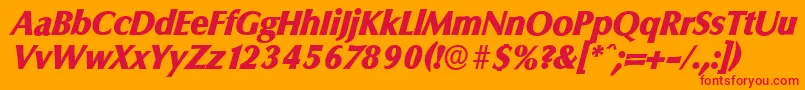 ColumbiaserialHeavyItalic Font – Red Fonts on Orange Background