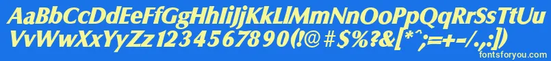 ColumbiaserialHeavyItalic Font – Yellow Fonts on Blue Background