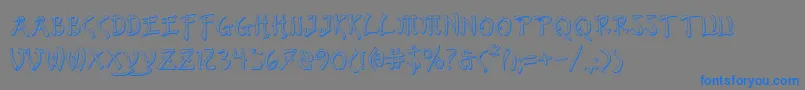 BushidoShadow-fontti – siniset fontit harmaalla taustalla
