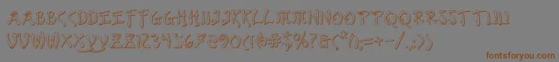 BushidoShadow-fontti – ruskeat fontit harmaalla taustalla