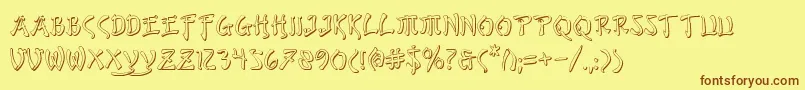 BushidoShadow Font – Brown Fonts on Yellow Background