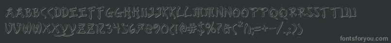 フォントBushidoShadow – 黒い背景に灰色の文字
