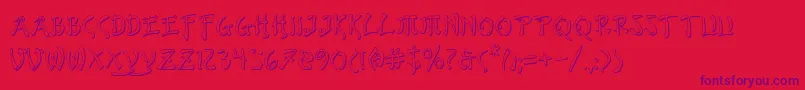 BushidoShadow Font – Purple Fonts on Red Background