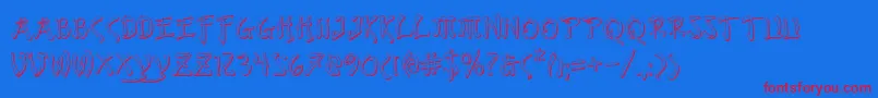 フォントBushidoShadow – 赤い文字の青い背景