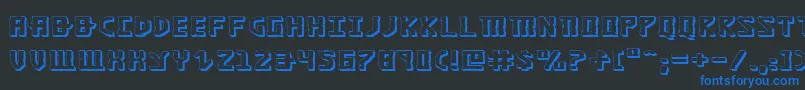 KhazadDum3DExpanded Font – Blue Fonts on Black Background