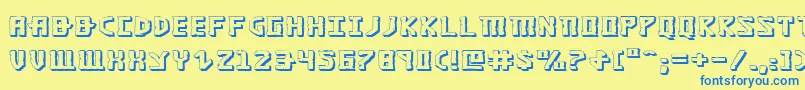 KhazadDum3DExpanded Font – Blue Fonts on Yellow Background