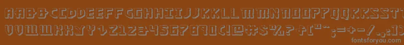 KhazadDum3DExpanded-fontti – harmaat kirjasimet ruskealla taustalla