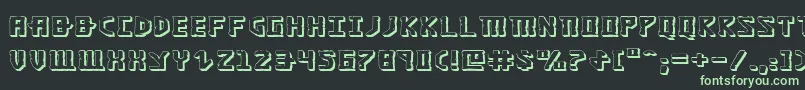 KhazadDum3DExpanded-fontti – vihreät fontit mustalla taustalla