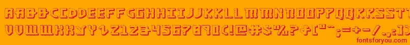 KhazadDum3DExpanded Font – Red Fonts on Orange Background