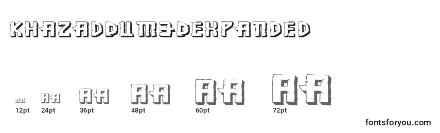 KhazadDum3DExpanded Font Sizes