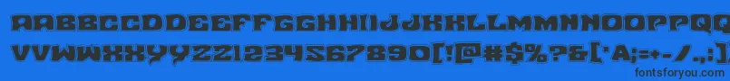 Шрифт Nuevopassionacad – чёрные шрифты на синем фоне
