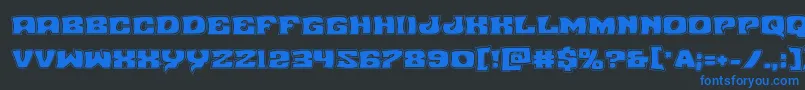 Nuevopassionacad-fontti – siniset fontit mustalla taustalla