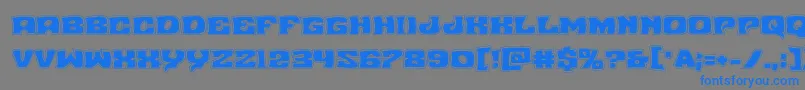 フォントNuevopassionacad – 灰色の背景に青い文字
