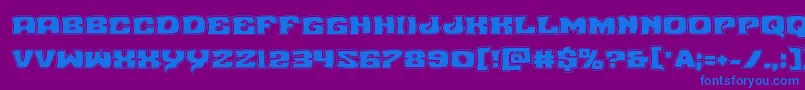 Шрифт Nuevopassionacad – синие шрифты на фиолетовом фоне