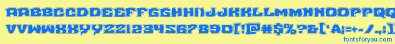 Шрифт Nuevopassionacad – синие шрифты на жёлтом фоне