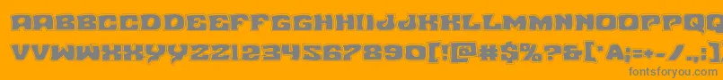 Nuevopassionacad-Schriftart – Graue Schriften auf orangefarbenem Hintergrund