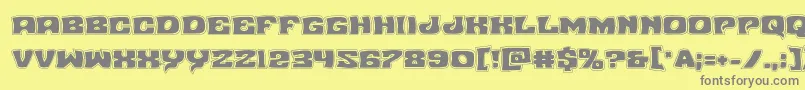 Nuevopassionacad-fontti – harmaat kirjasimet keltaisella taustalla