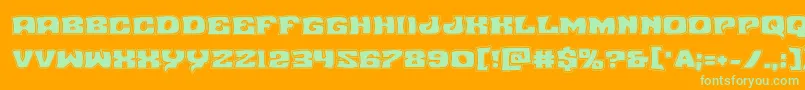 Nuevopassionacad Font – Green Fonts on Orange Background