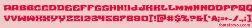 フォントNuevopassionacad – ピンクの背景に赤い文字