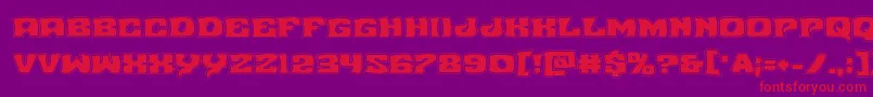 フォントNuevopassionacad – 紫の背景に赤い文字