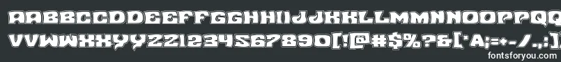 Шрифт Nuevopassionacad – белые шрифты на чёрном фоне