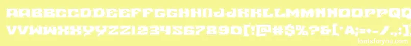 Шрифт Nuevopassionacad – белые шрифты на жёлтом фоне