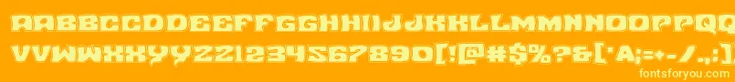 フォントNuevopassionacad – オレンジの背景に黄色の文字