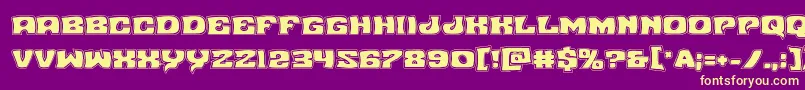 Шрифт Nuevopassionacad – жёлтые шрифты на фиолетовом фоне