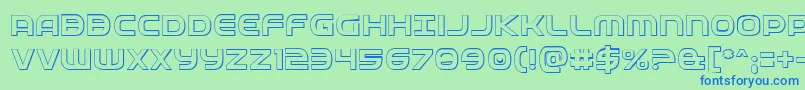 Fedservice3D-fontti – siniset fontit vihreällä taustalla