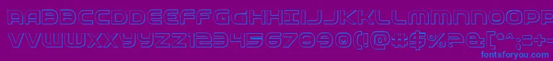 Czcionka Fedservice3D – niebieskie czcionki na fioletowym tle