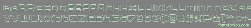 フォントFedservice3D – 灰色の背景に緑のフォント