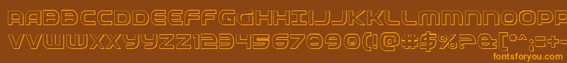 Fedservice3D-Schriftart – Orangefarbene Schriften auf braunem Hintergrund