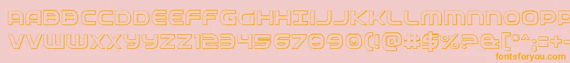 Fedservice3D-Schriftart – Orangefarbene Schriften auf rosa Hintergrund