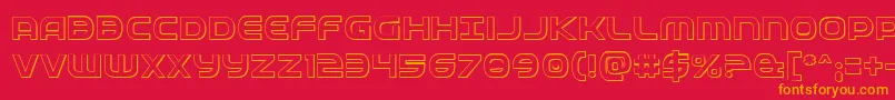 Fedservice3D-fontti – oranssit fontit punaisella taustalla