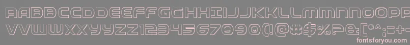 フォントFedservice3D – 灰色の背景にピンクのフォント