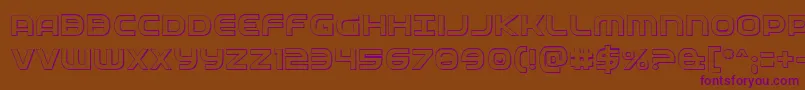 フォントFedservice3D – 紫色のフォント、茶色の背景
