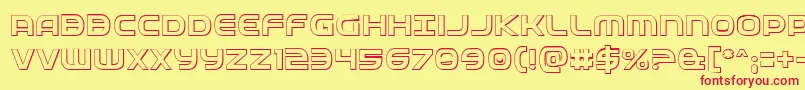 Шрифт Fedservice3D – красные шрифты на жёлтом фоне