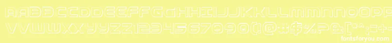 Czcionka Fedservice3D – białe czcionki na żółtym tle