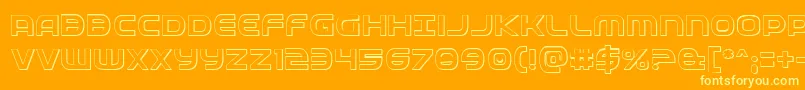 フォントFedservice3D – オレンジの背景に黄色の文字
